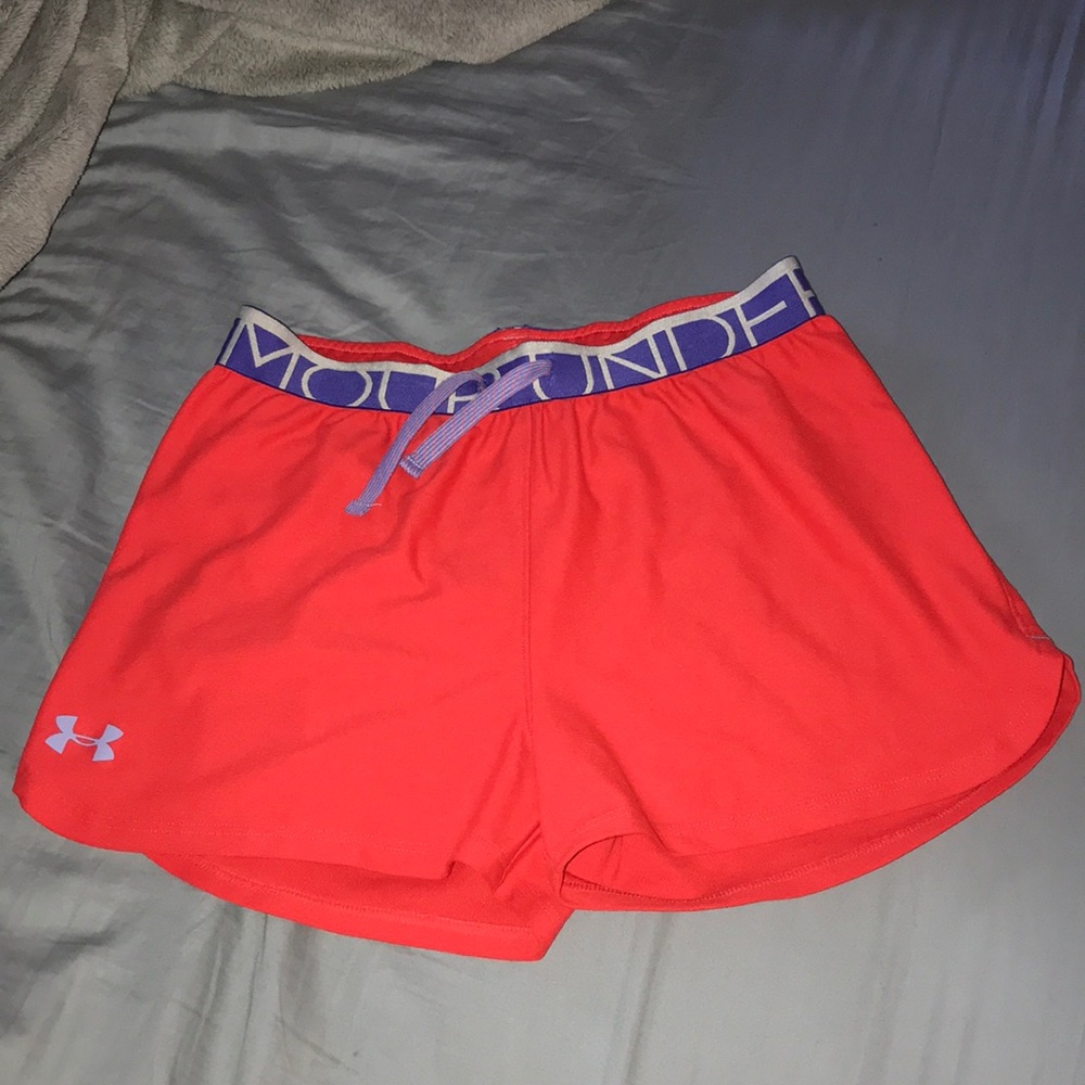 Under Armour red athletic shorts